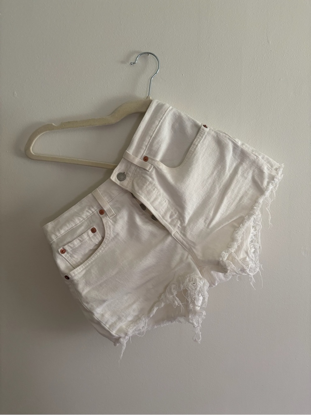 Levi’s 501 White Denim Shorts